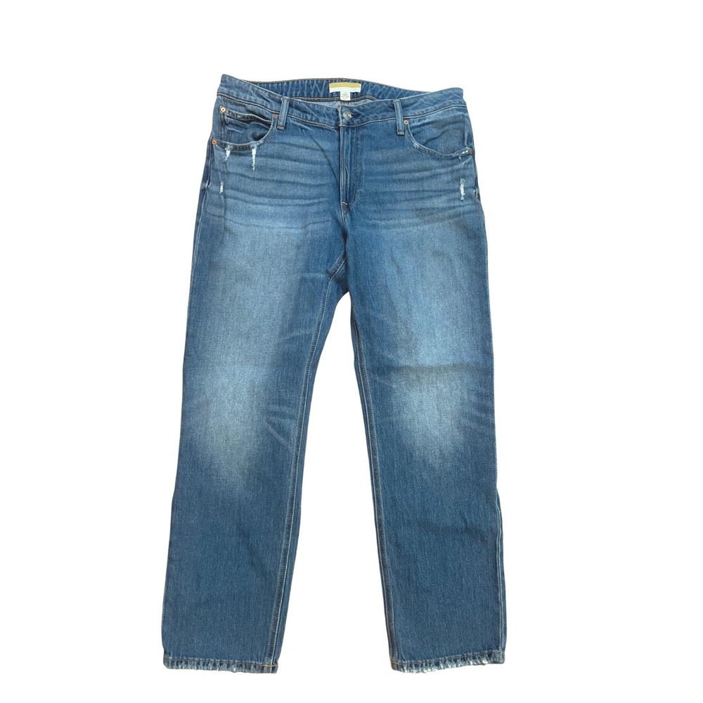 Universal Thread Legacy Jeans Women 14W Blue Cotton Straight Mid Rise Distressed